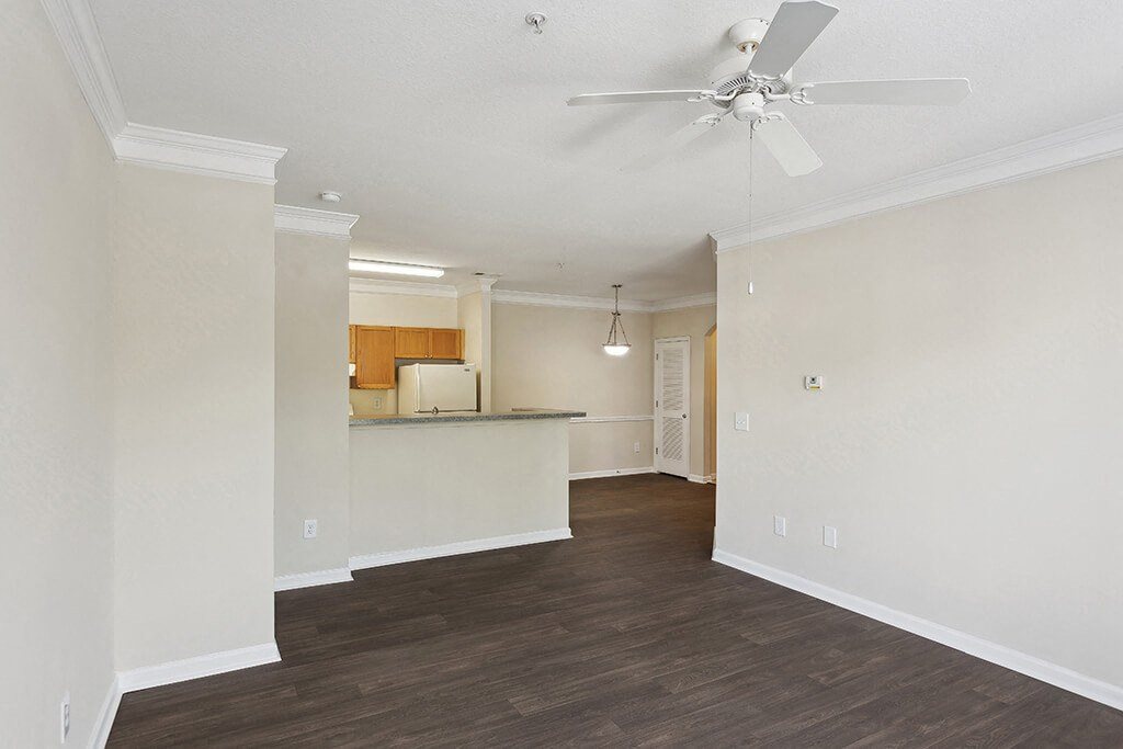 Living room with hardwood floors at Lakeside Vista Apartments in Kennesaw GA